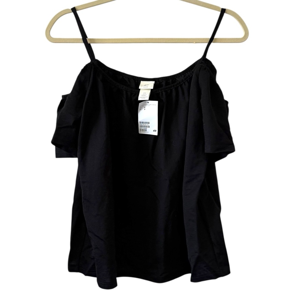 NWT H&M Cold Shoulder Off-the-Shoulder Black Blouse - Size Small